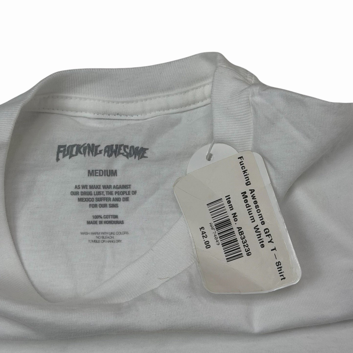 NWT Fucking Awesome T-Shirt Men’s Medium White SS23 GFY Tee