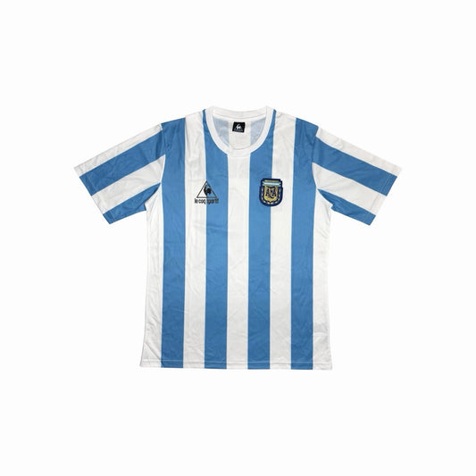 Retro Argentina Maradona Jersey Men’s Large Le Coq Sportif 1986 Style Blue
