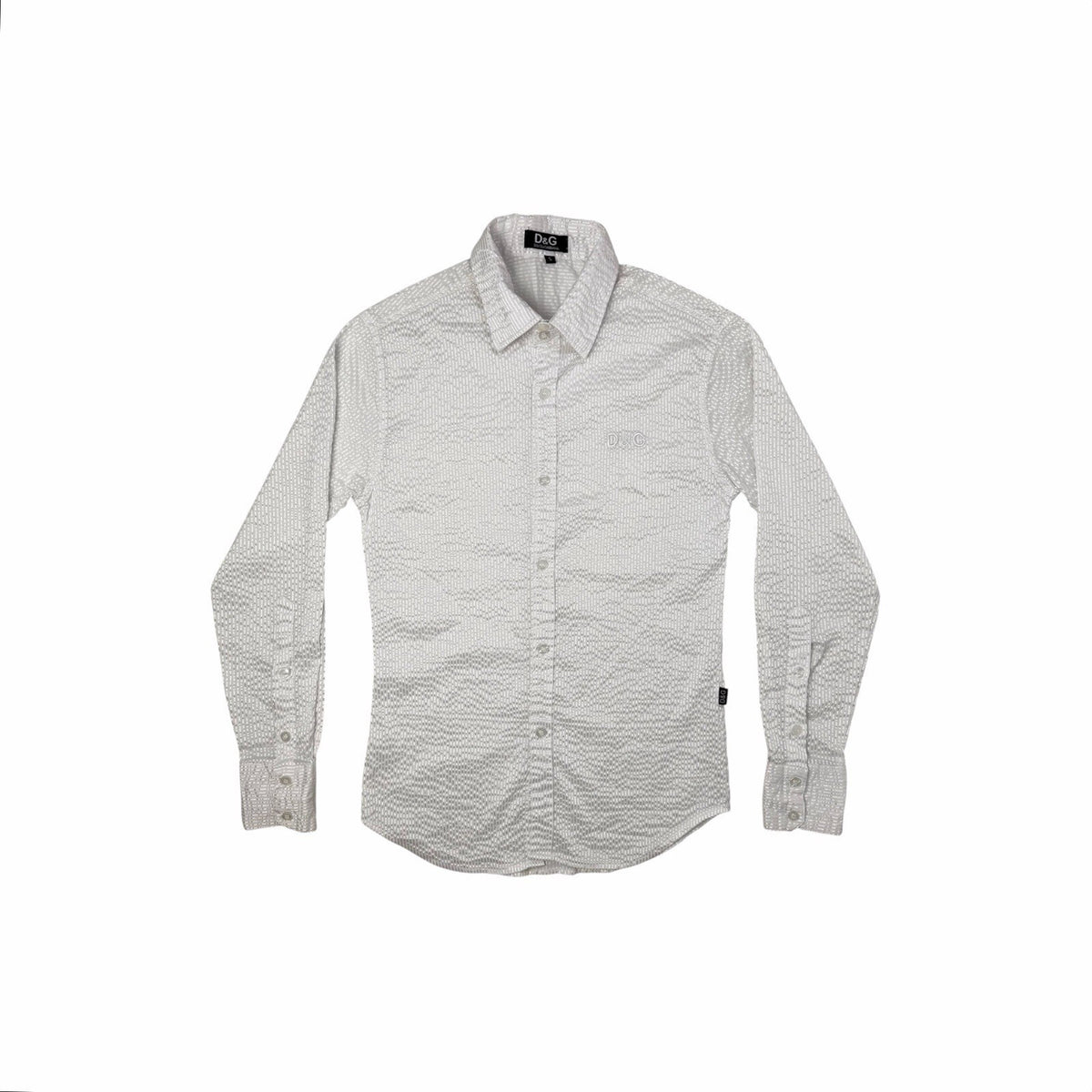 Vintage Dolce & Gabbana Long Sleeve Shirt Men’s Small White Ruffled Textured
