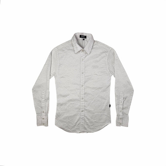 Vintage Dolce & Gabbana Long Sleeve Shirt Men’s Small White Ruffled Textured