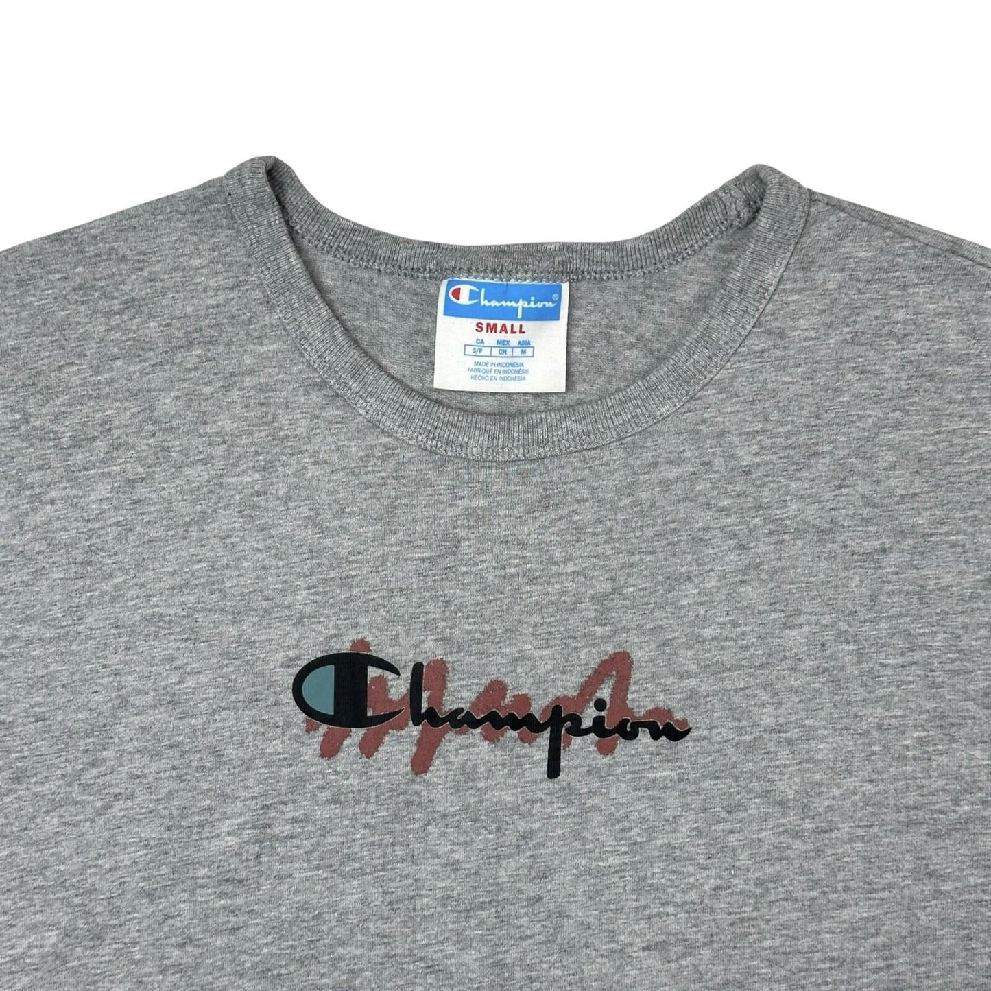 Vintage Champion T-Shirt Men’s Small Grey Graphic Prints Short Sleeve