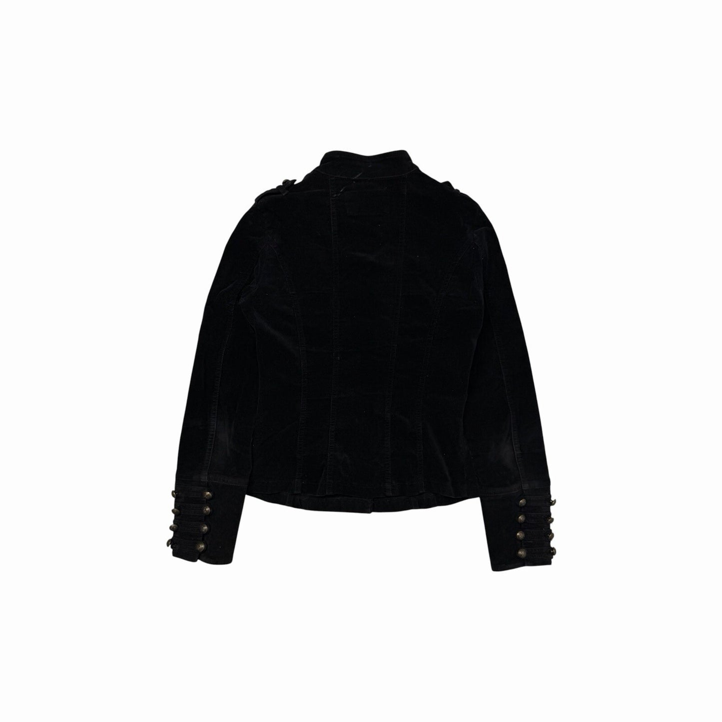 Vintage Military Marching Jacket Women’s Small Black Button Detailing Y2K