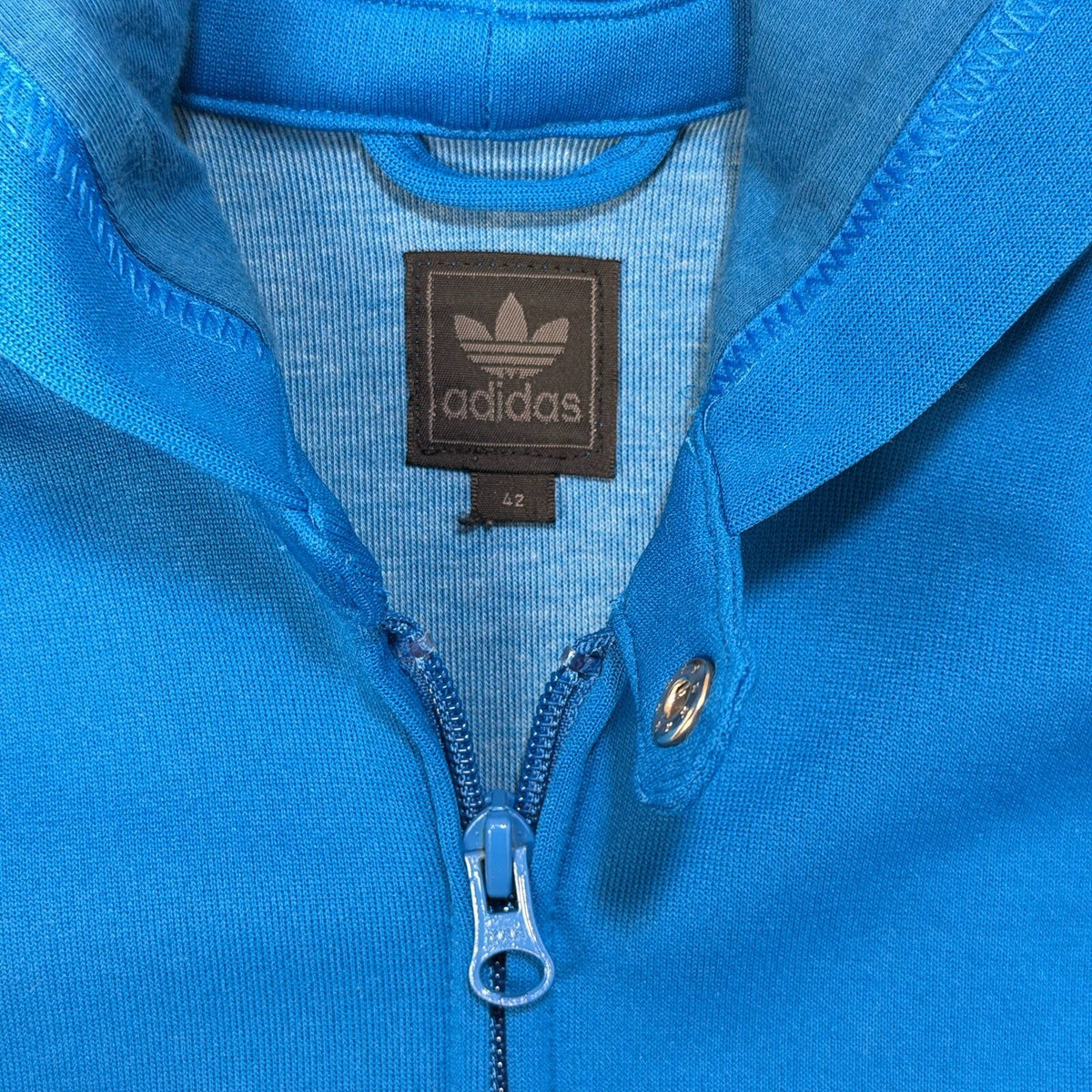 Vintage Adidas Long Line Hooded Track Jacket Women’s Small Blue/White Retro y2k
