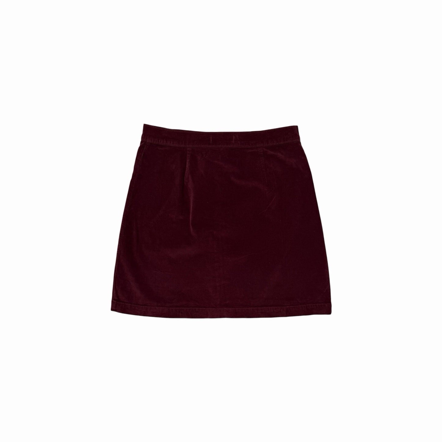 Madewell Velvet Skirt Women’s 29w Dark Red Zip Detail