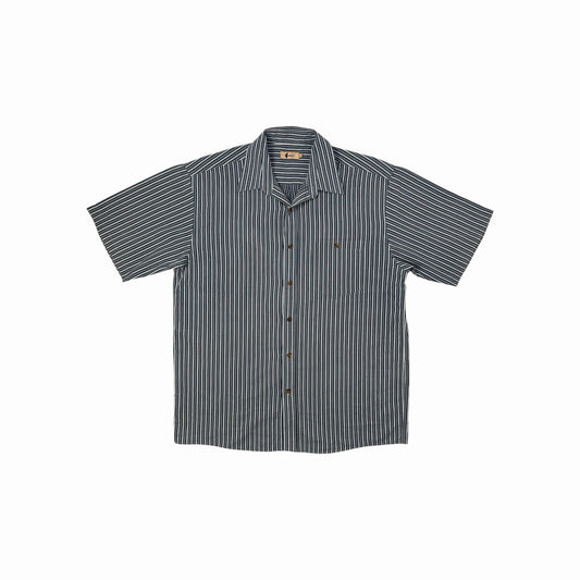 Vintage Gabicci Shirt Men’s Large Striped Navy, Cream And Grey