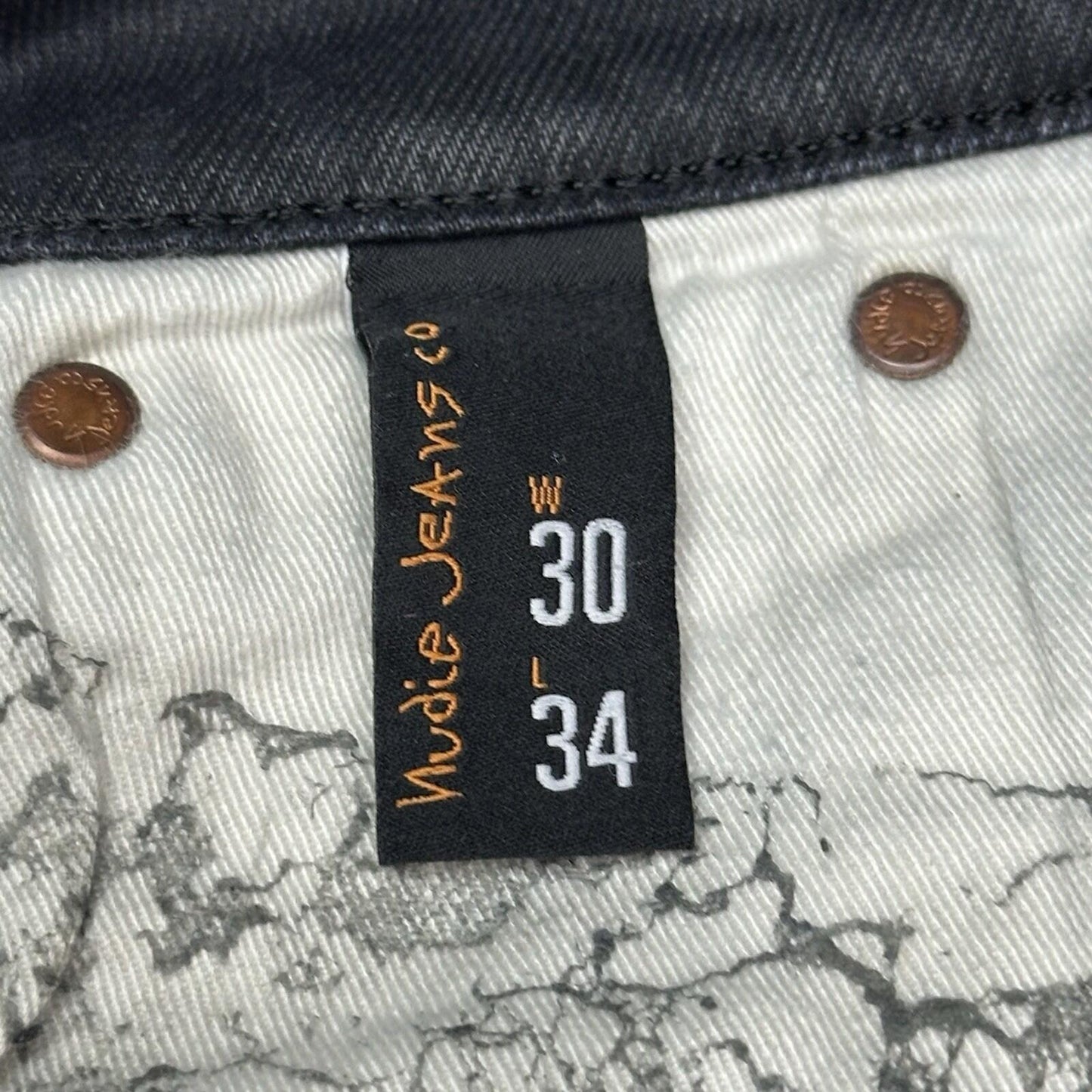 Nudie Jeans Thin Finn Men’s 30w 29l Black Organic Cotton Made In Italy