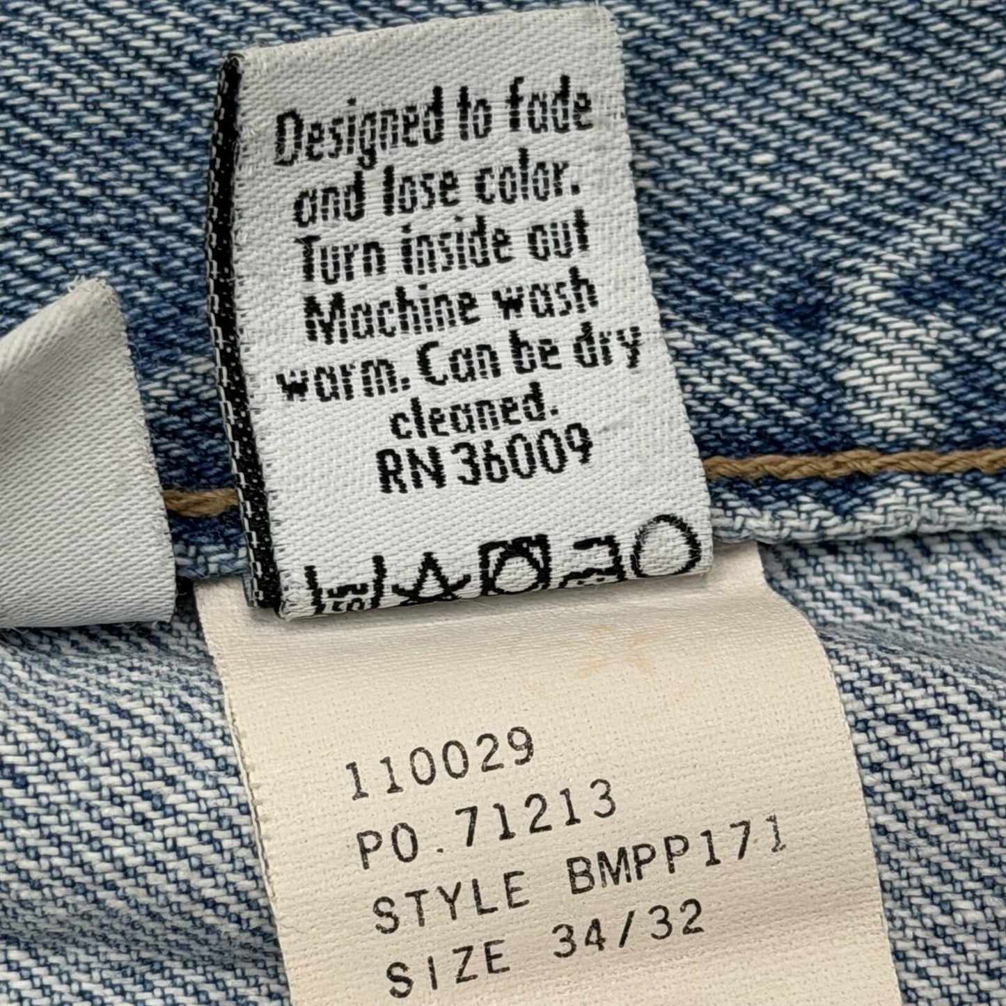 Vintage Calvin Klein Jeans 34w 32l Blue Denim Made In USA 90’s Straight Leg