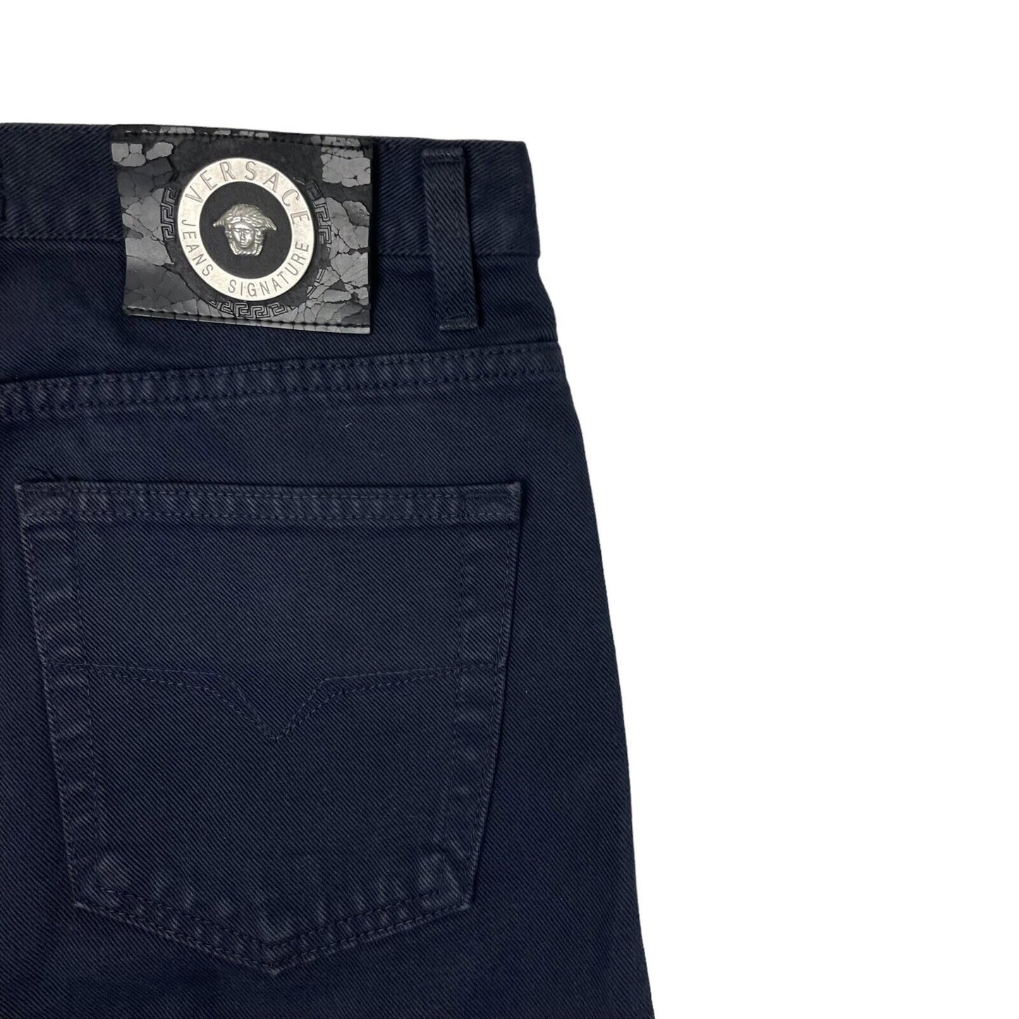 Vintage Versace Jeans Signature Trousers Navy Blue Mens 32w 34l Made In Italy