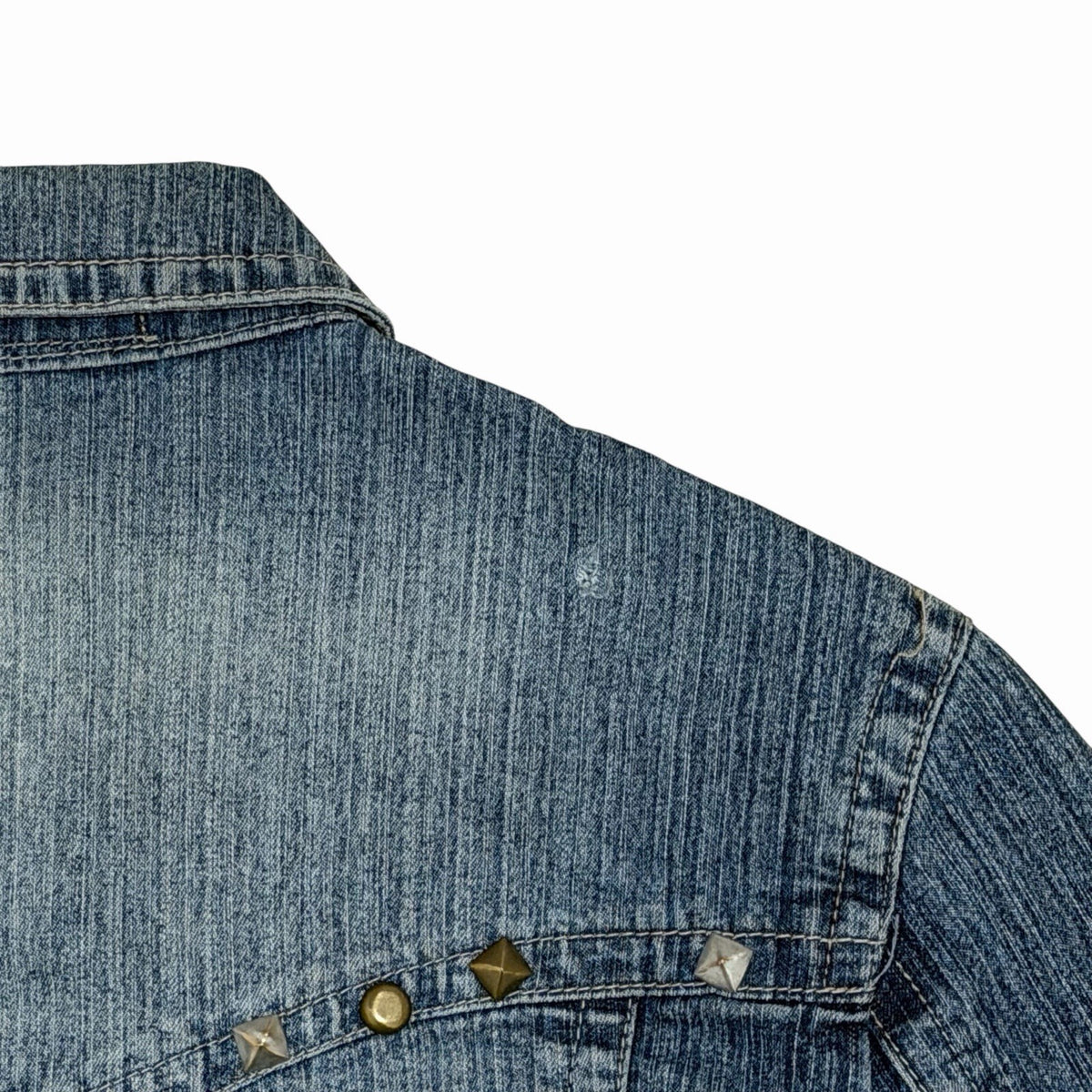 Vintage Yulita Jeans Jacket Women’s Medium Blue Denim Embellished y2k