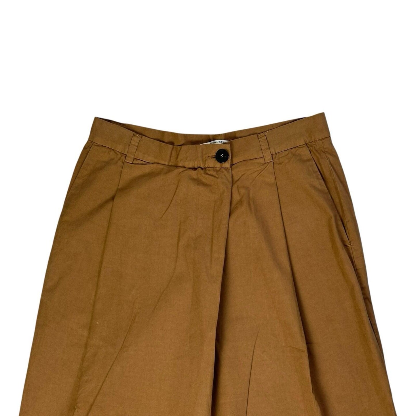 Pomandère Pleated Chino Trousers 27w Women’s Tan Brown Made In Italy