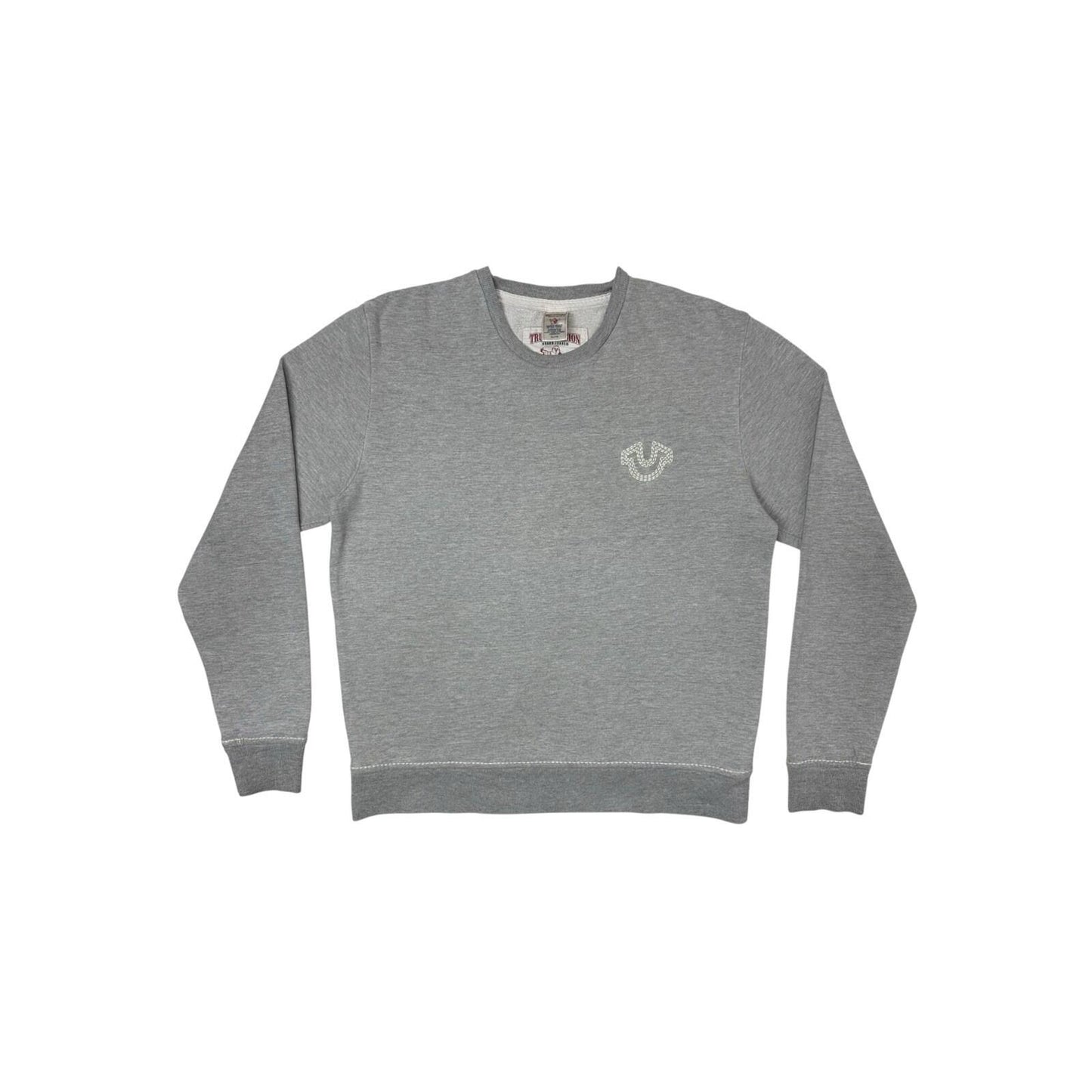 True Religion Crew Neck Jumper Grey Men’s XL Embroidered