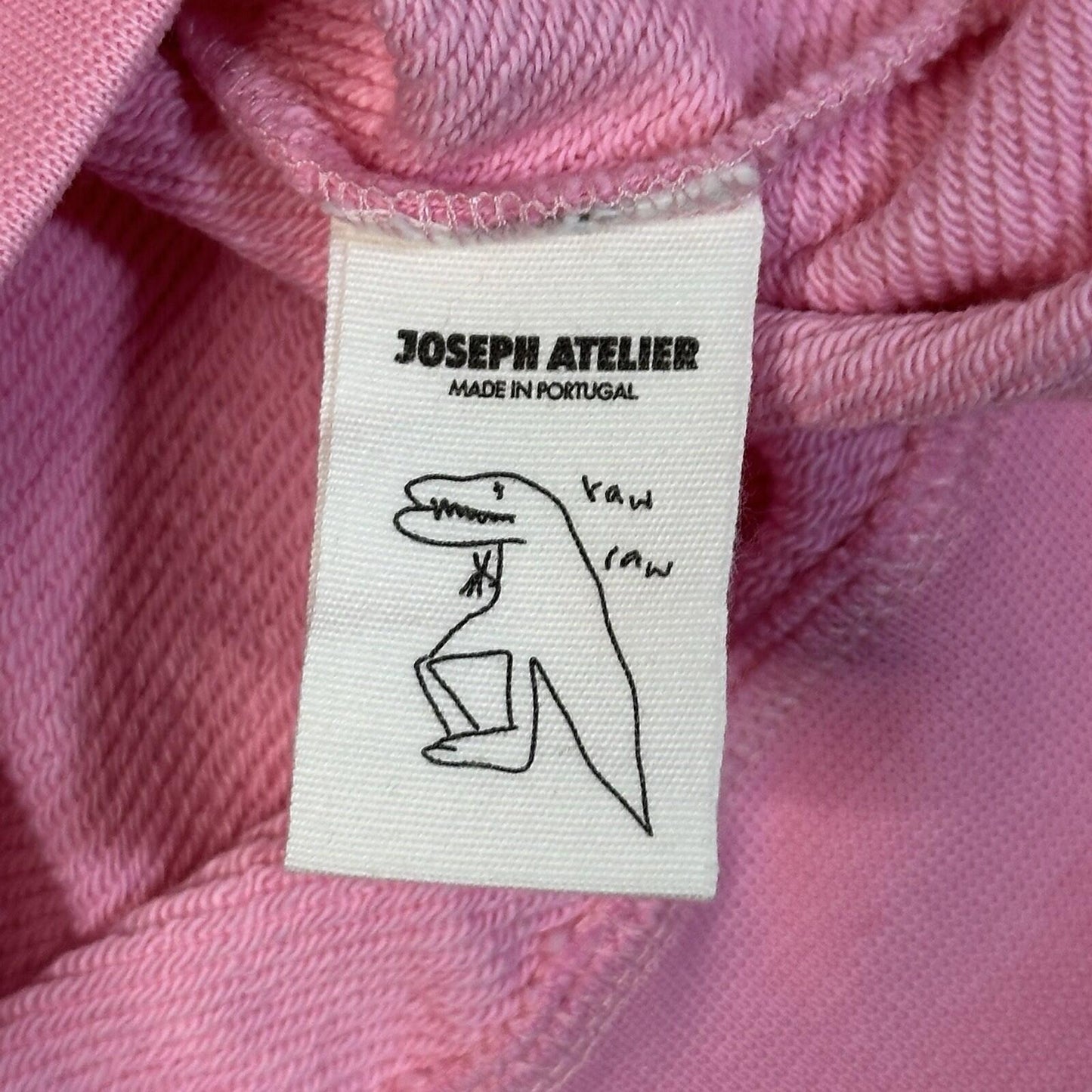 Joseph Atelier Hoodie Men’s Large Pink Embroidered Logo Made In Portugal