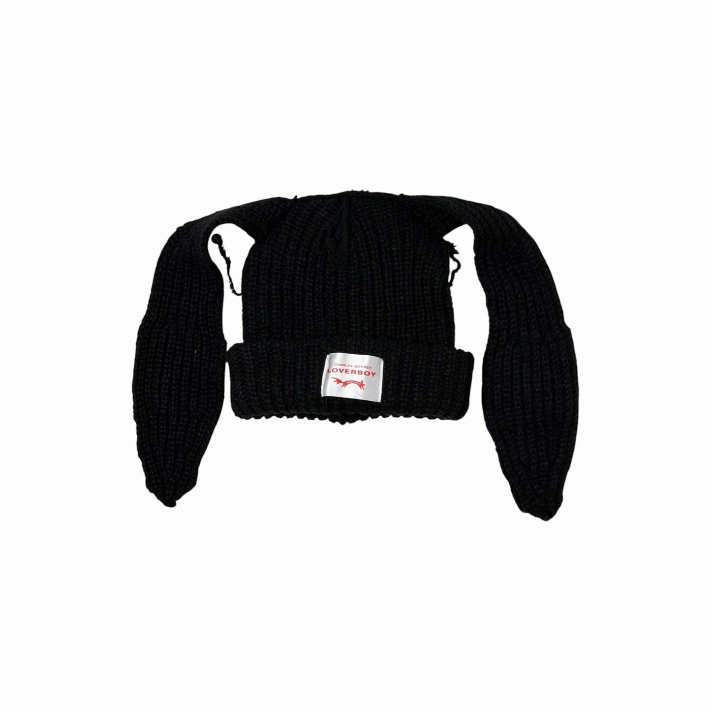 Charles Jeffrey Loverboy Rabbit Ear Knit Beanie Black