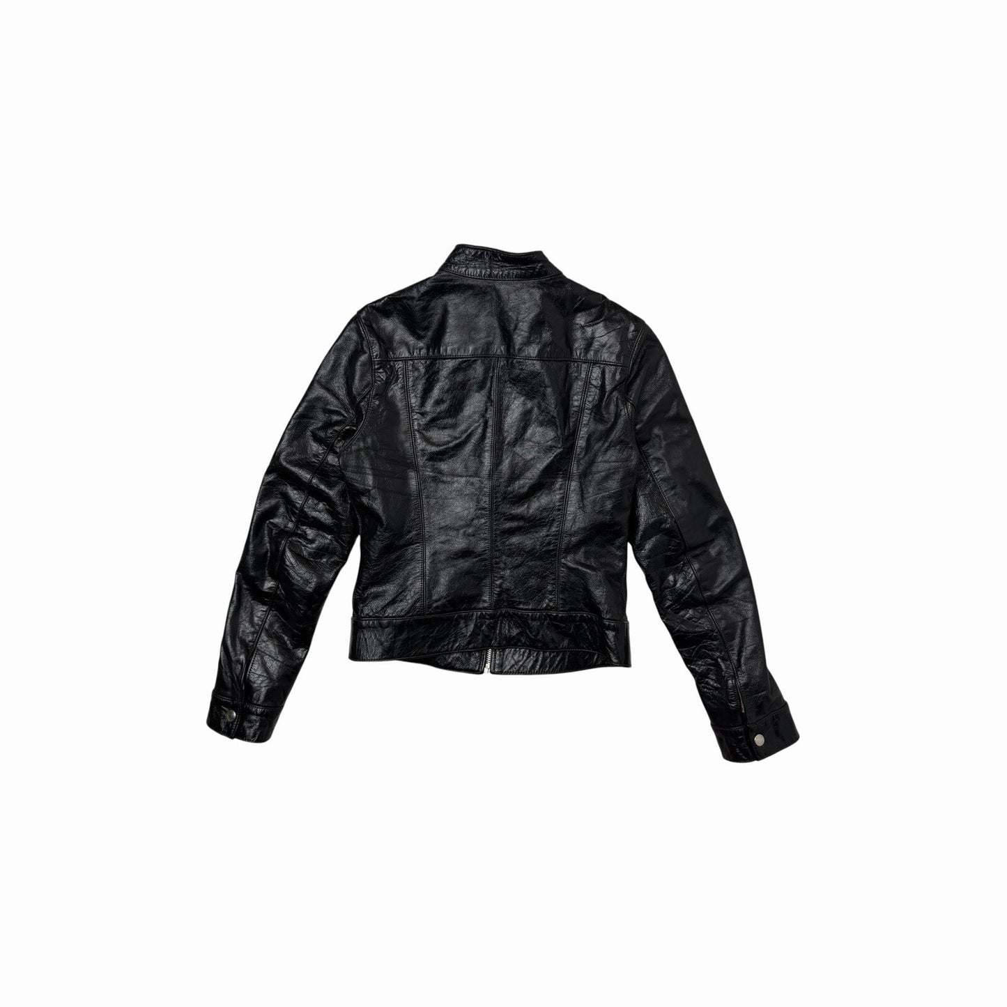 Vintage Leather Biker Jacket Women’s Small Black Made In England