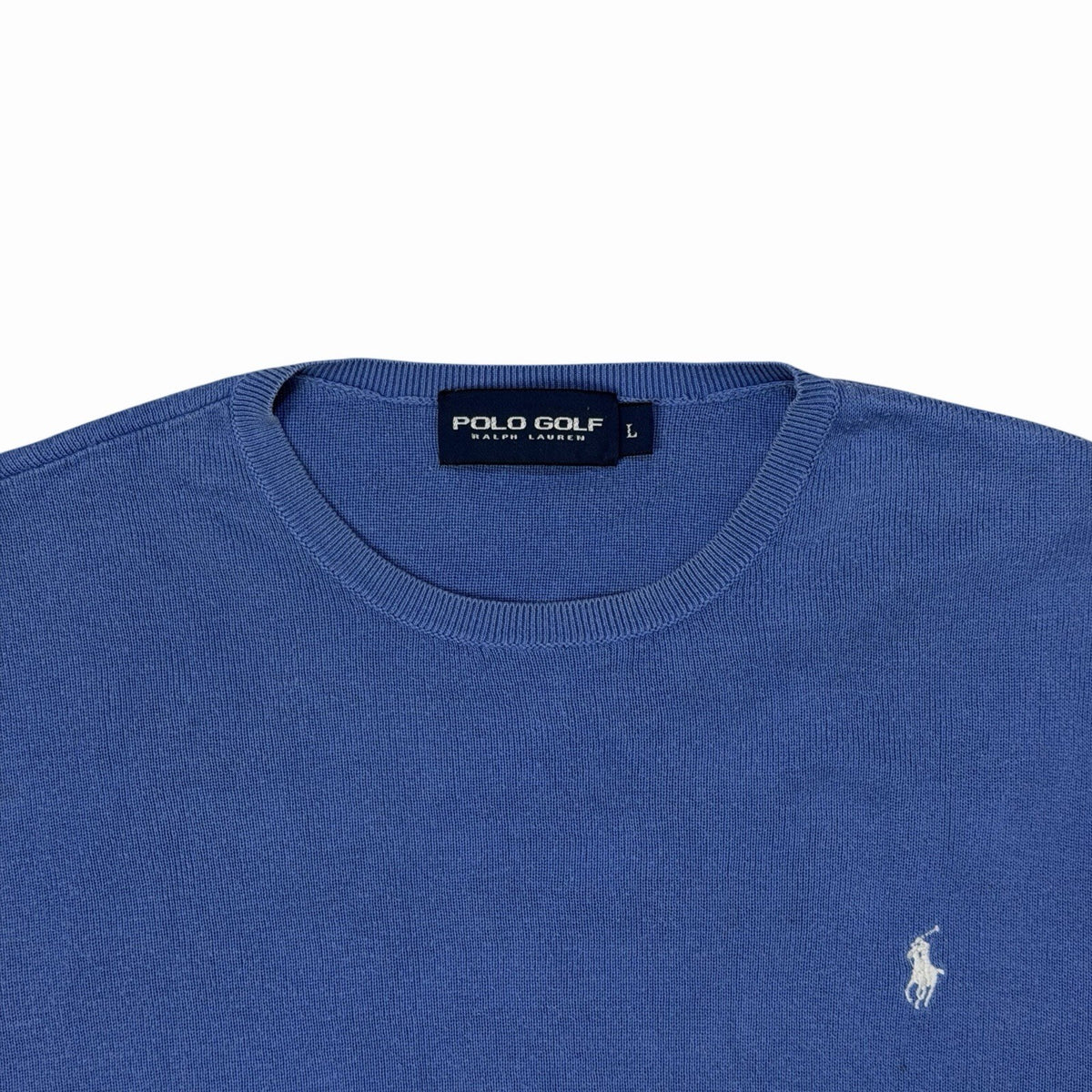 Vintage Polo Ralph Lauren Jumper Men’s Large Blue Cotton Embroidered Logo