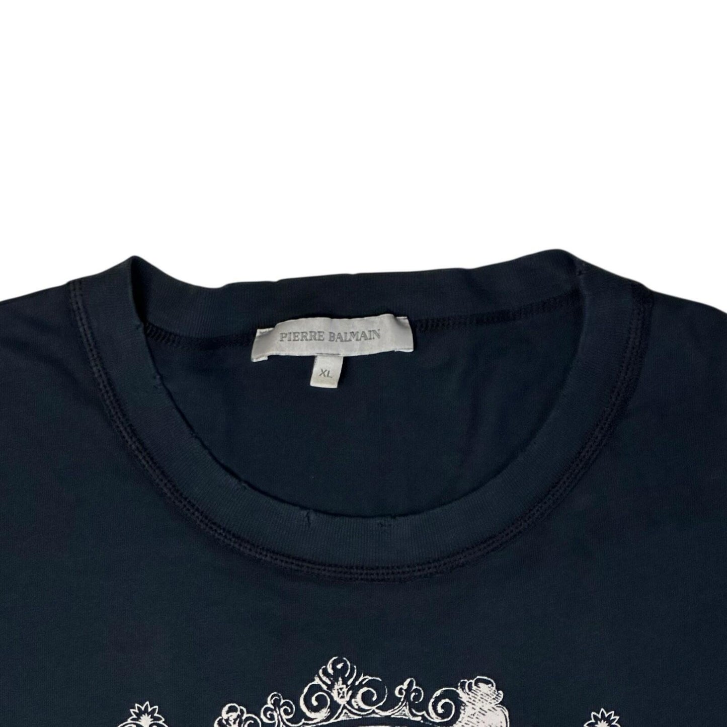 2012 Pierre Balmain T-Shirt Men’s XL Navy Blue Graphic Print Made In Italy