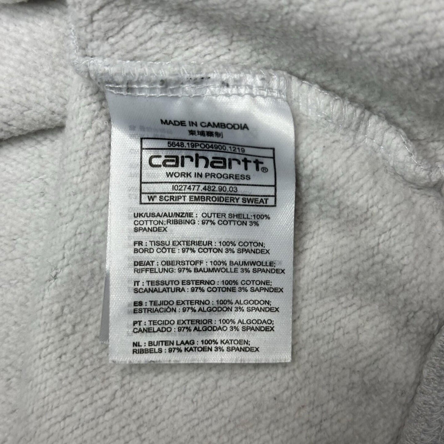 Carhartt WIP Script Sweatshirt Women’s Medium Heather Grey Embroidered Jumper