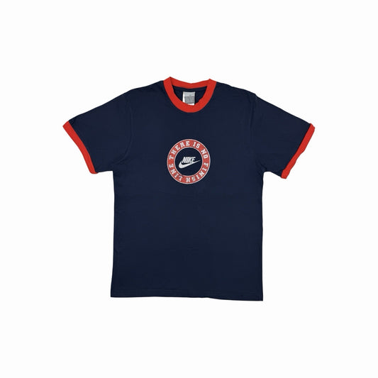 Vintage Nike Ringer T-Shirt Men’s Large Navy Blue Graphic Print