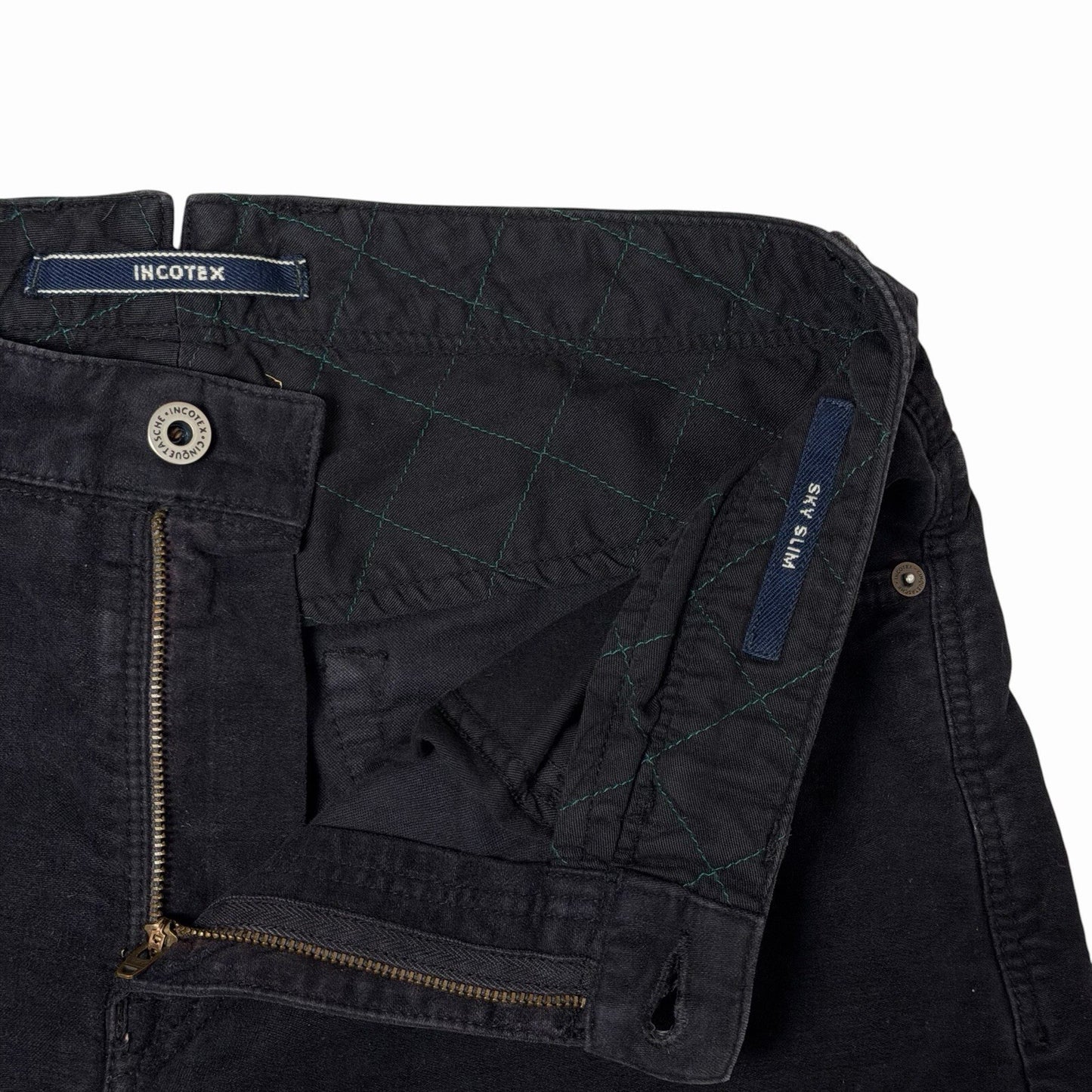 Vintage Incotex Skyc Trousers Men’s 32w 31l Dark Navy Blue Made In Italy Slowear