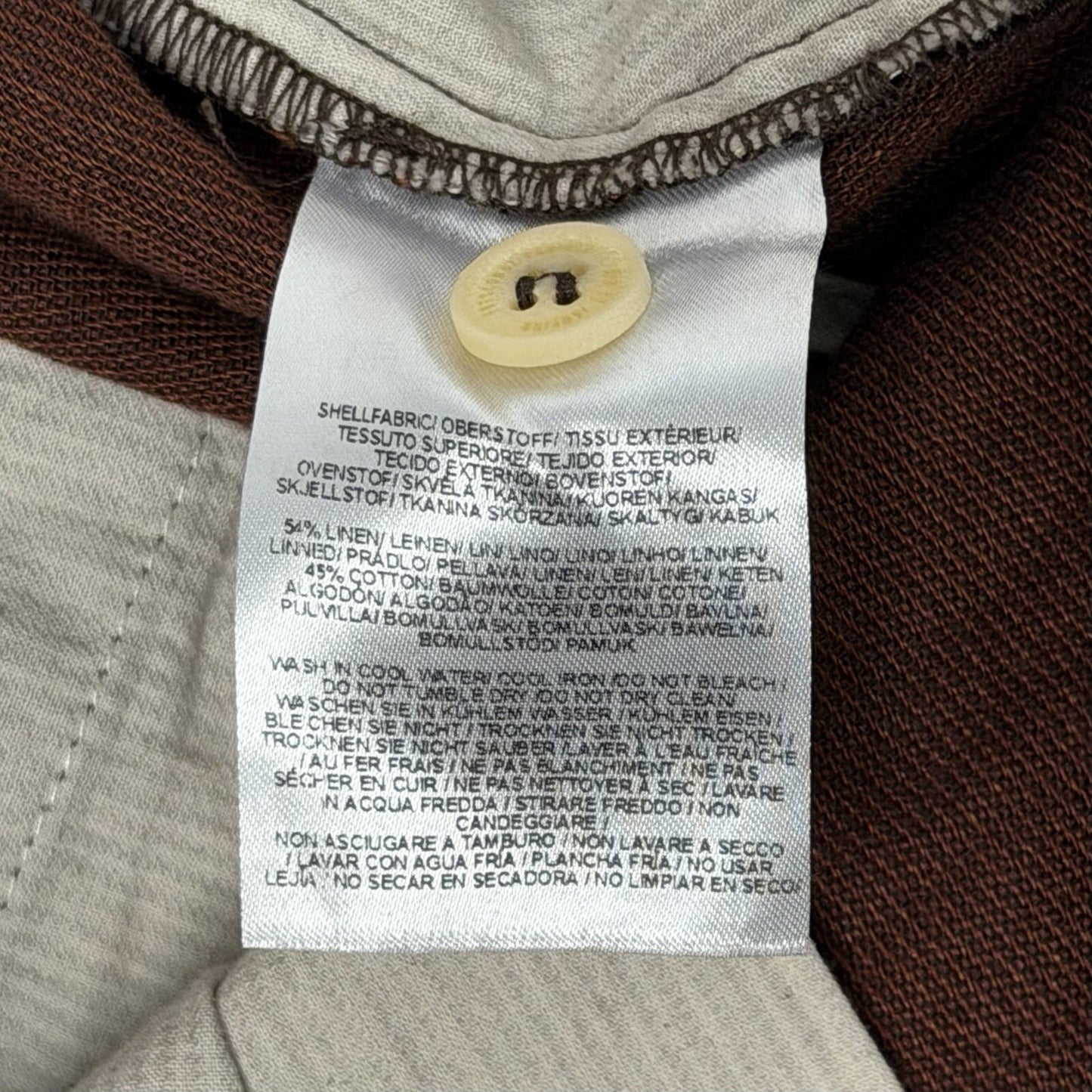 Frescobol Carioca Linen Shorts Men’s 30w Brown Made In Portugal