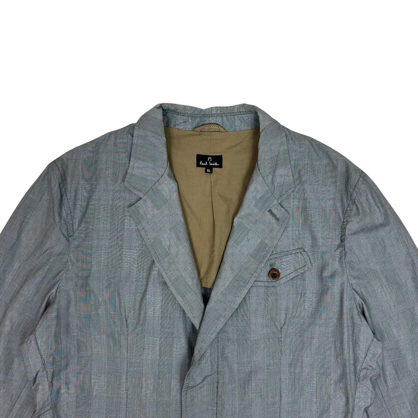 Vintage Paul Smith Jacket Men’s XL Grey Check Riri Hardware Made In Portugal