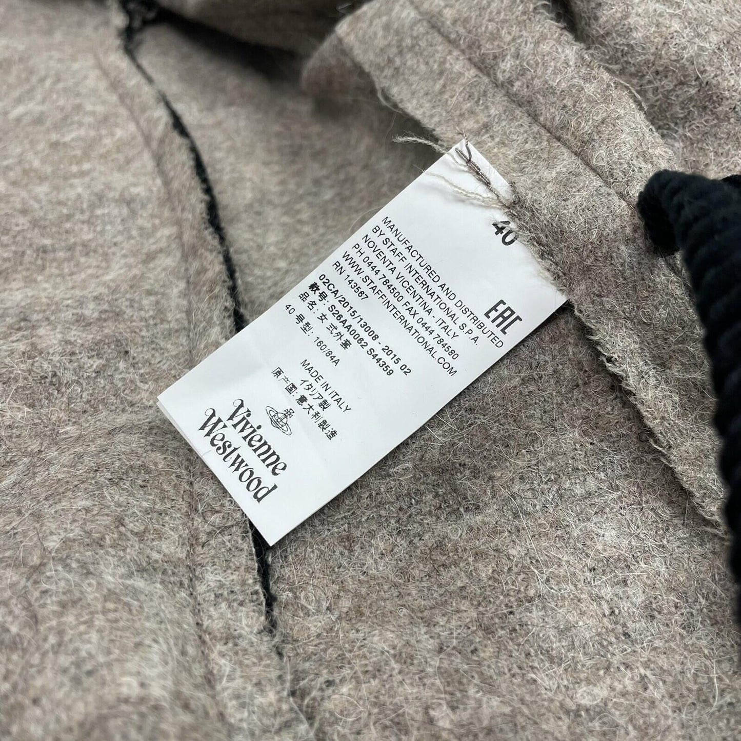 AW15 Runway Vivienne Westwood Coat Wool Manteau Grey XS Made In Italy Red Label