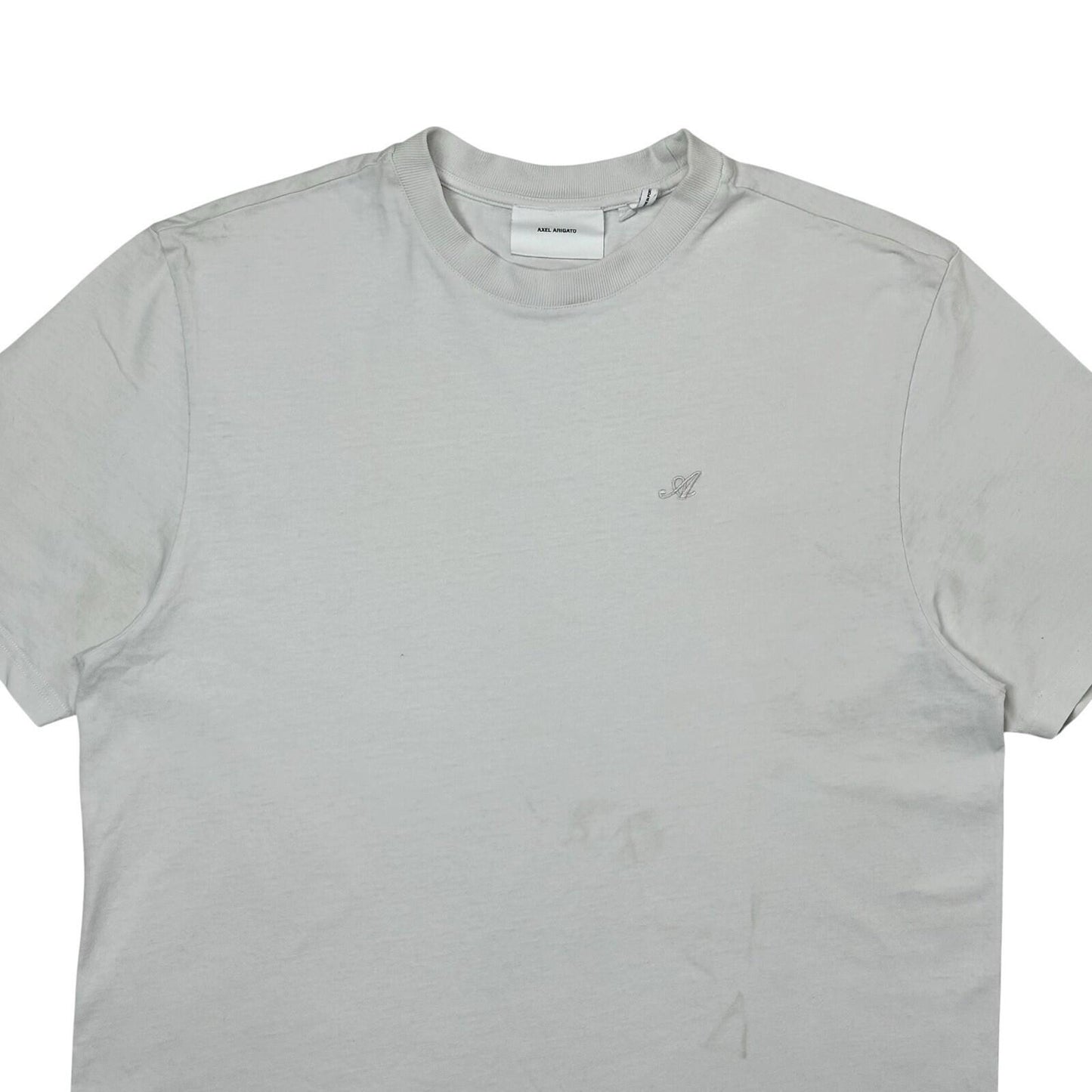 SS20 Axel Arigato T-Shirt Men’s Medium White Embroidered Logo Made In Portugal