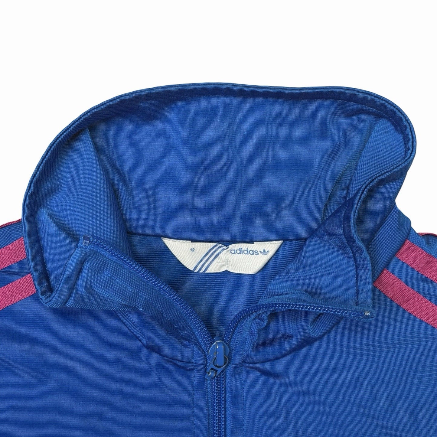 Vintage Adidas Track Jacket Women’s 12UK Blue And Pink Retro Sportswear