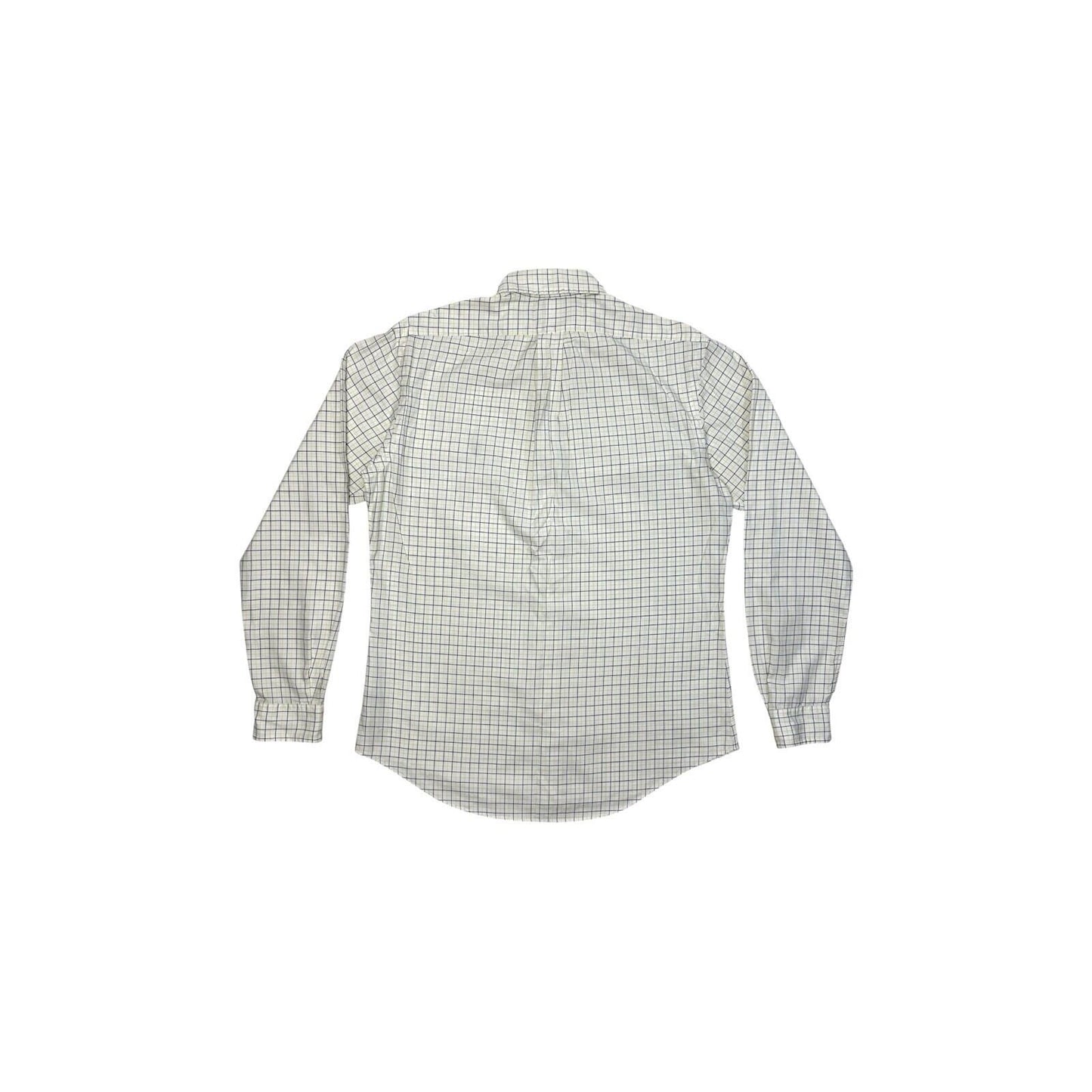 Vintage Polo Ralph Lauren Shirt White, Blue And Yellow Check Men’s Large