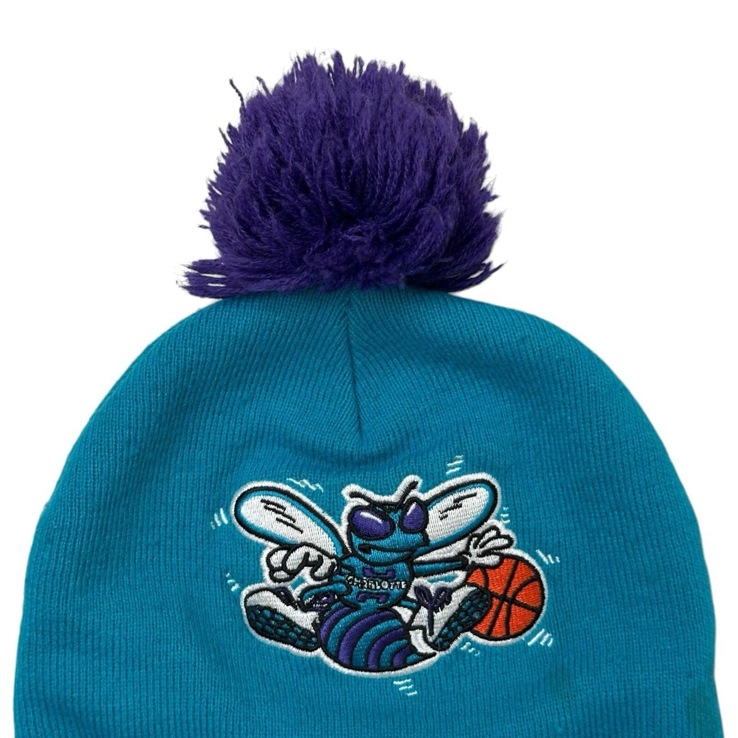 00’s Charlotte Hornets Beanie Unisex Mitchell & Ness Blue And Purple Bobble Hat