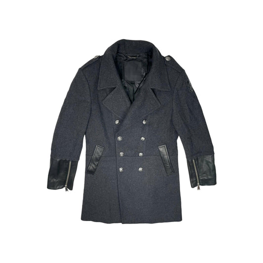 Rare Philipp Plein Mantel Herren Coat Men's Large Black Wool Limited Edition