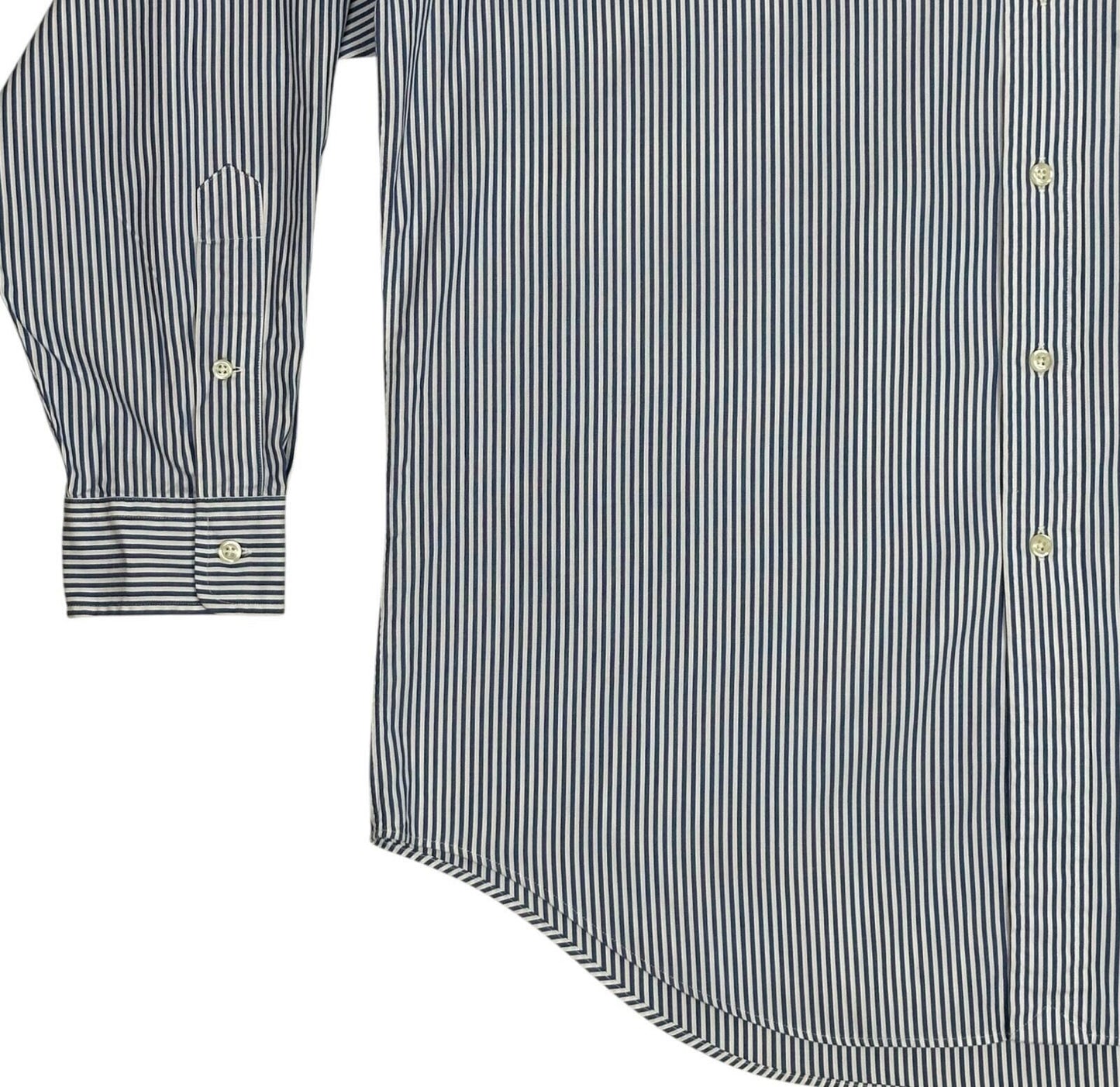 Vintage Polo Ralph Lauren Striped Shirt Men’s Large White And Navy Embroidered