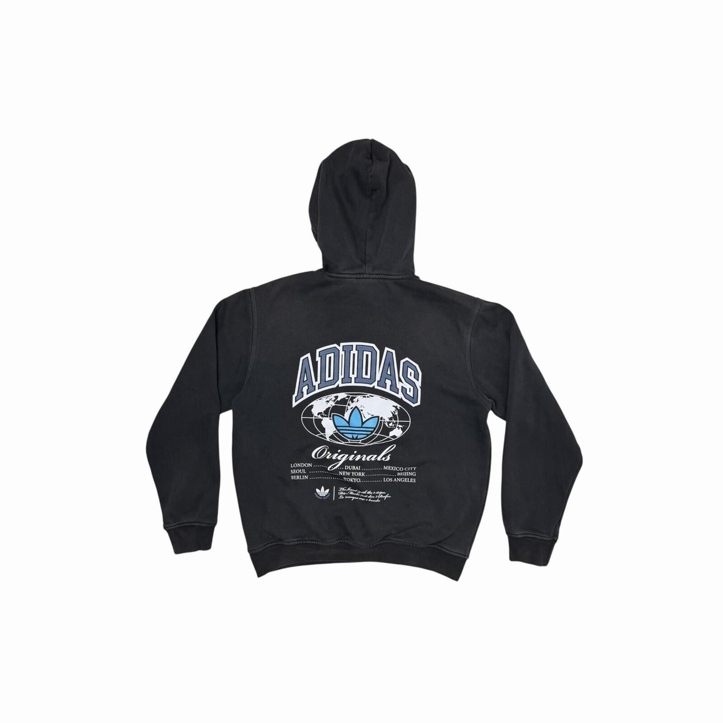 Adidas Originals Hoodie Men’s Medium Black Pull Over World Tour Graphic