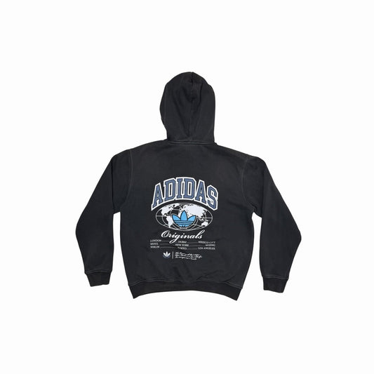 Adidas Originals Hoodie Men’s Medium Black Pull Over World Tour Graphic