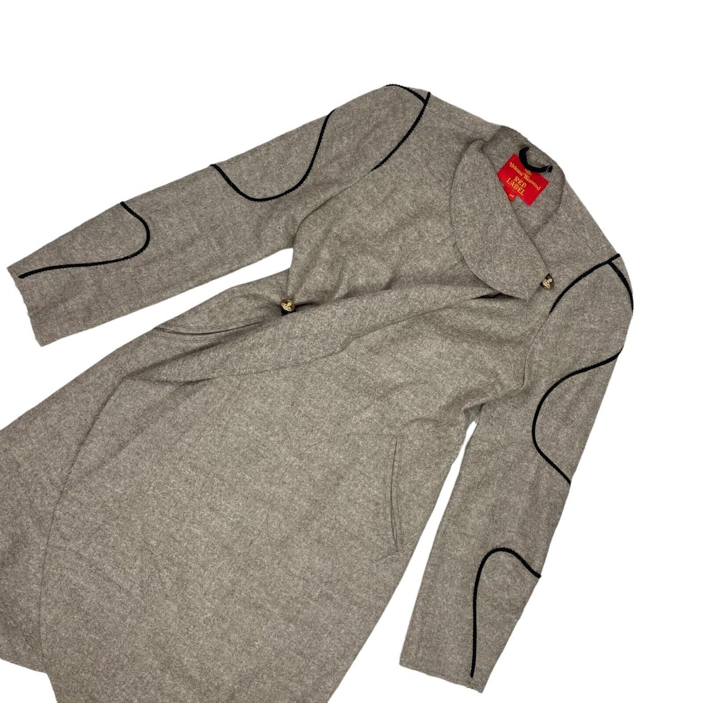 AW15 Runway Vivienne Westwood Coat Wool Manteau Grey XS Made In Italy Red Label