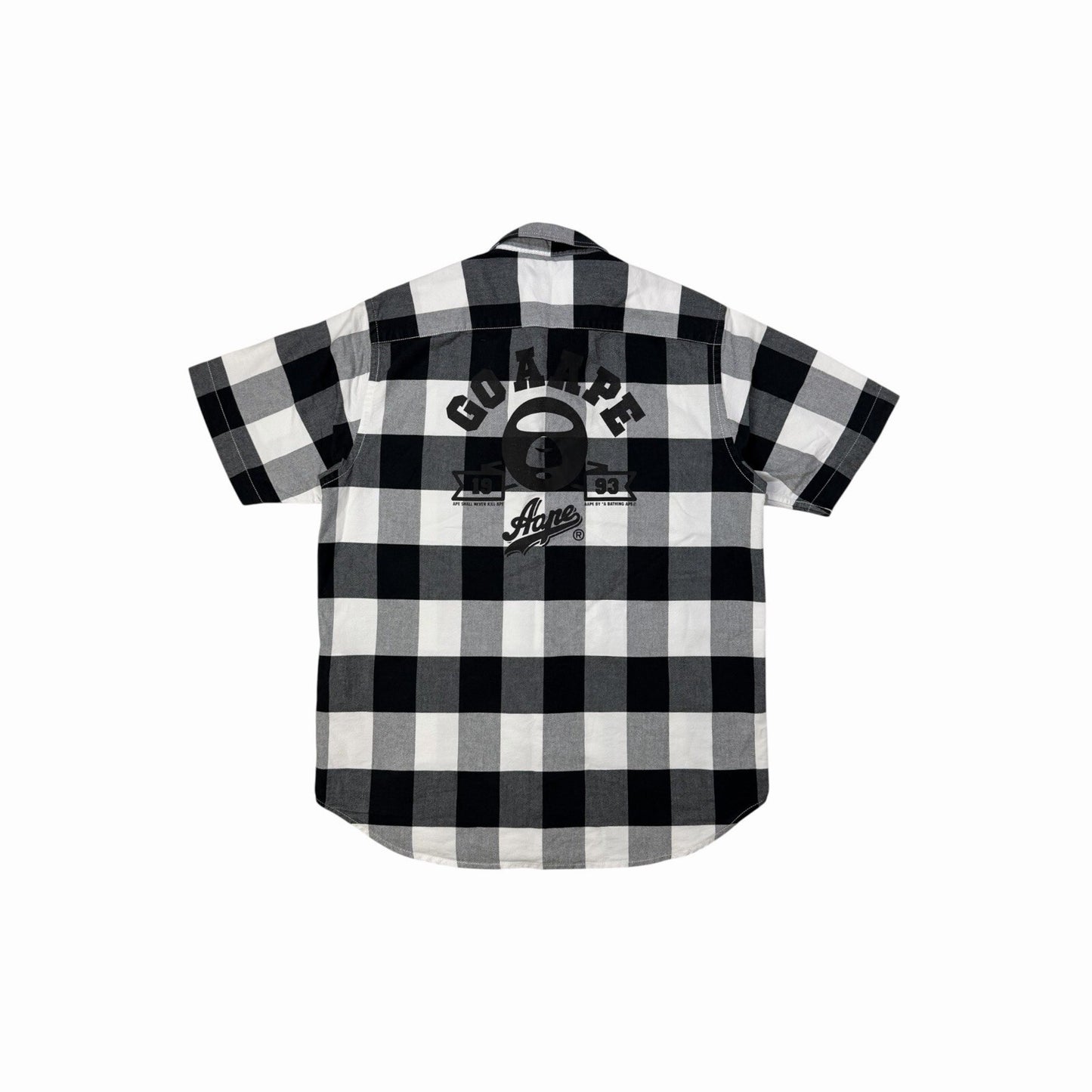 AAPE A Bathing Ape Shirt Men’s Medium Black And White Check Pattern
