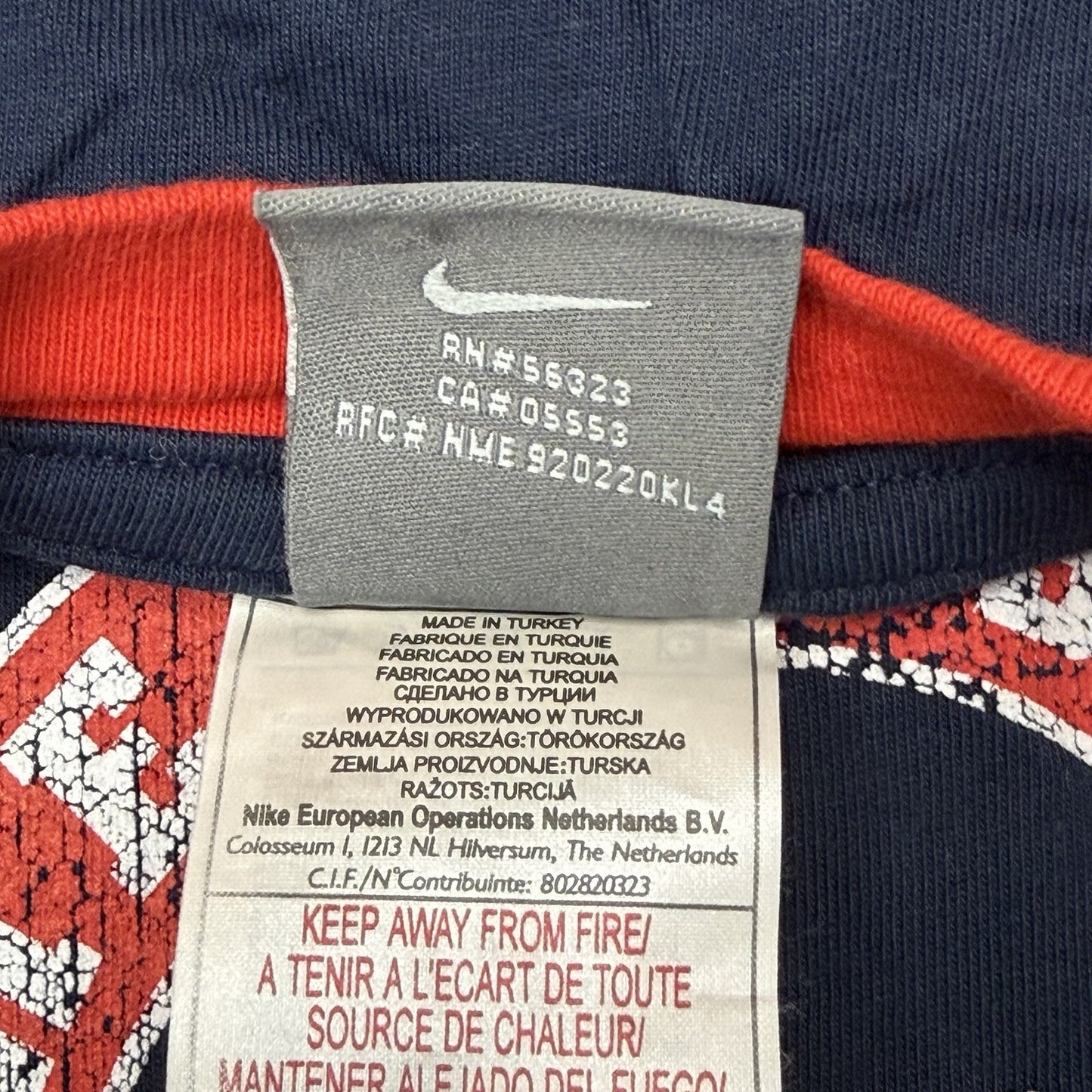 Vintage Nike Ringer T-Shirt Men’s Large Navy Blue Graphic Print