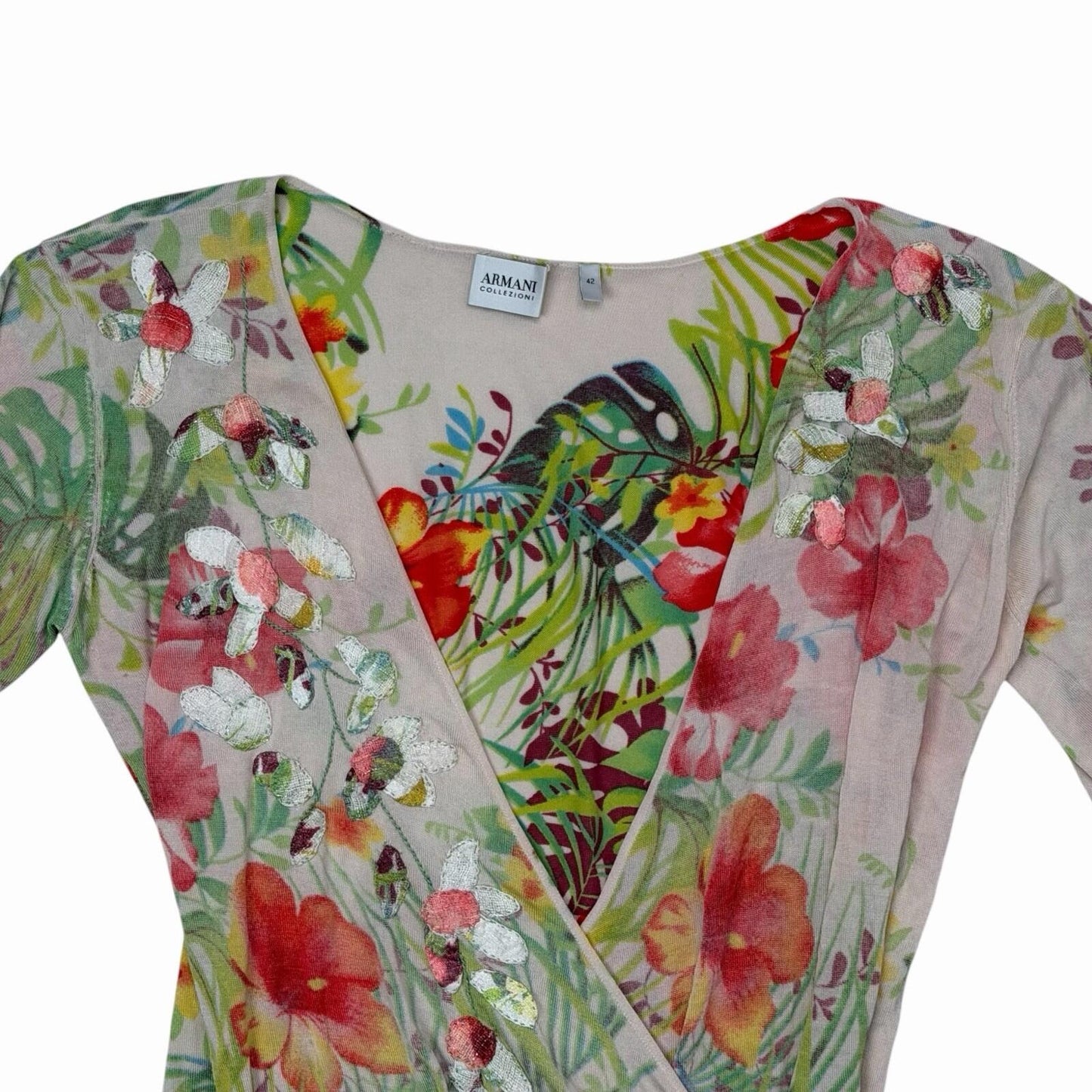 00’s Armani Collezioni Top Women’s Medium Floral Design Multicoloured