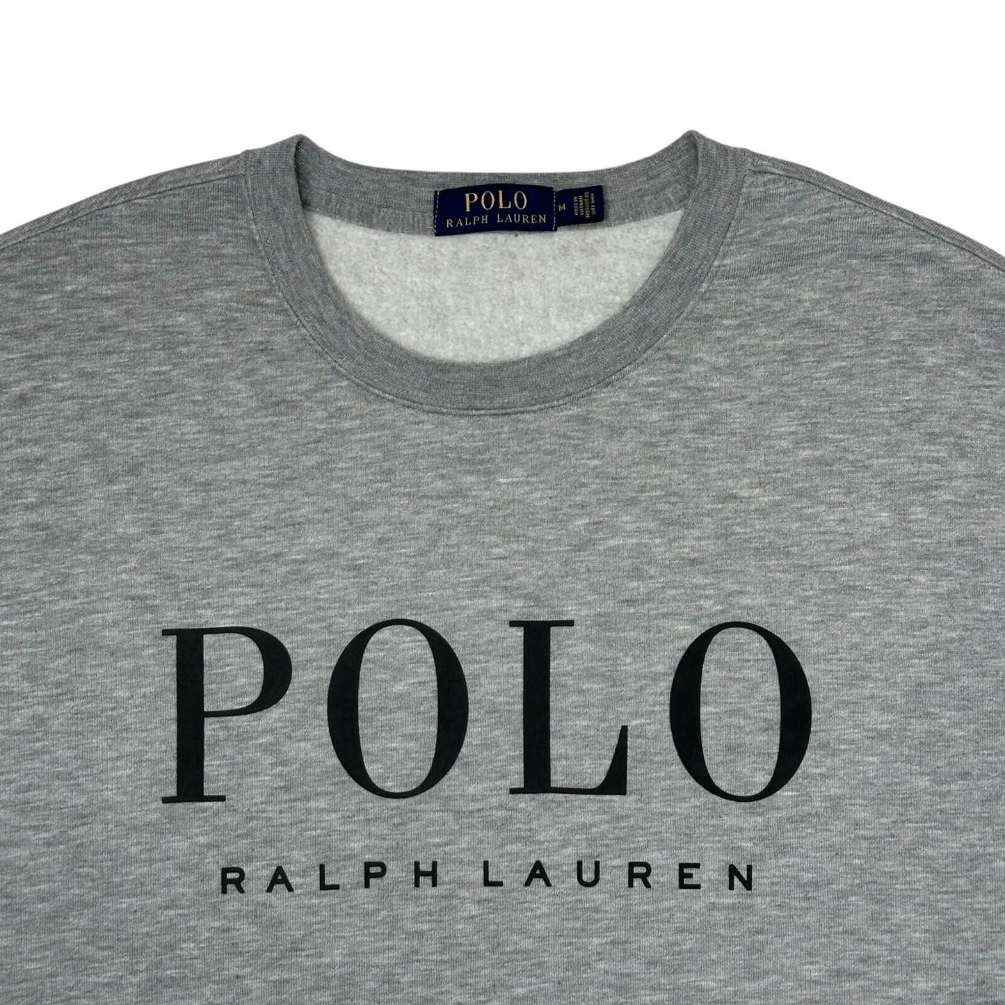 Polo Ralph Lauren Jumper Men’s Medium Grey Spellout Logo Graphic Design
