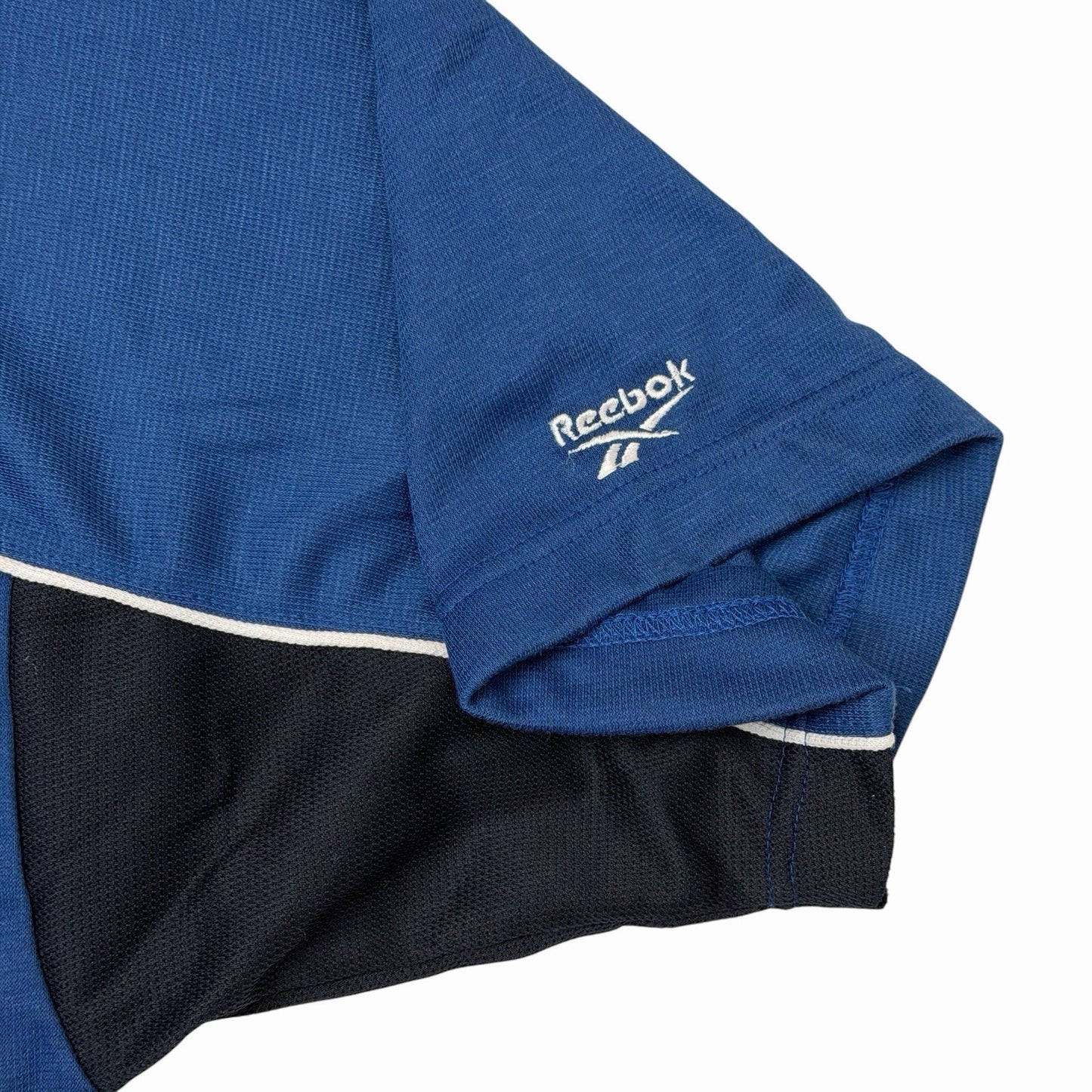Deadstock Reebok Sports Top Men’s XL Navy Blue/Black Embroidered Hydromove 90’s