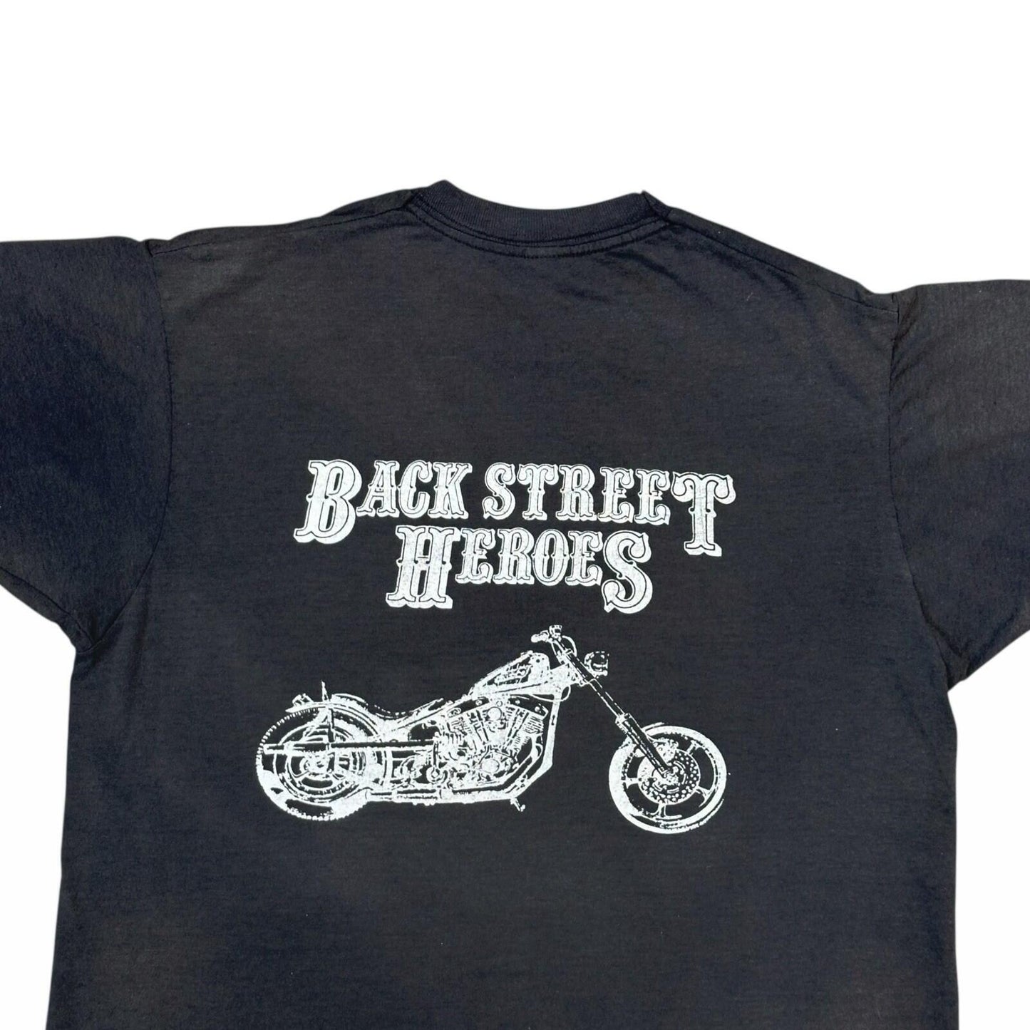 Vintage 80’s Biker T-Shirt Men’s Medium Back Street Heroes Single Stitch Black