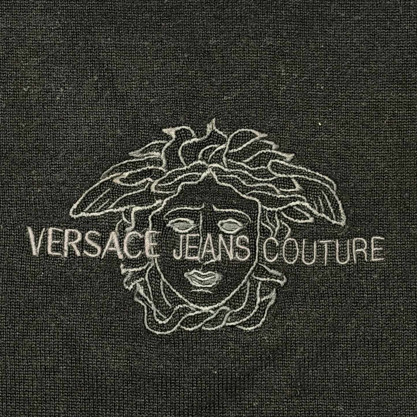 Vintage Versace Knit Medusa Jumper Men’s XL Black Wool Made In Italy 90’s