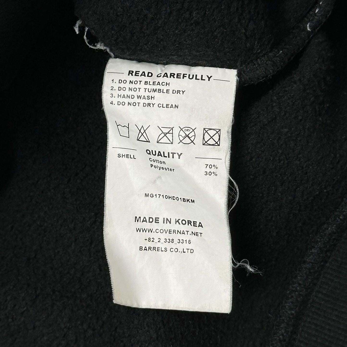 AW17 Mark Gonzales x Covernat Hoodie Men’s Medium Black Made In Korea Skatewear