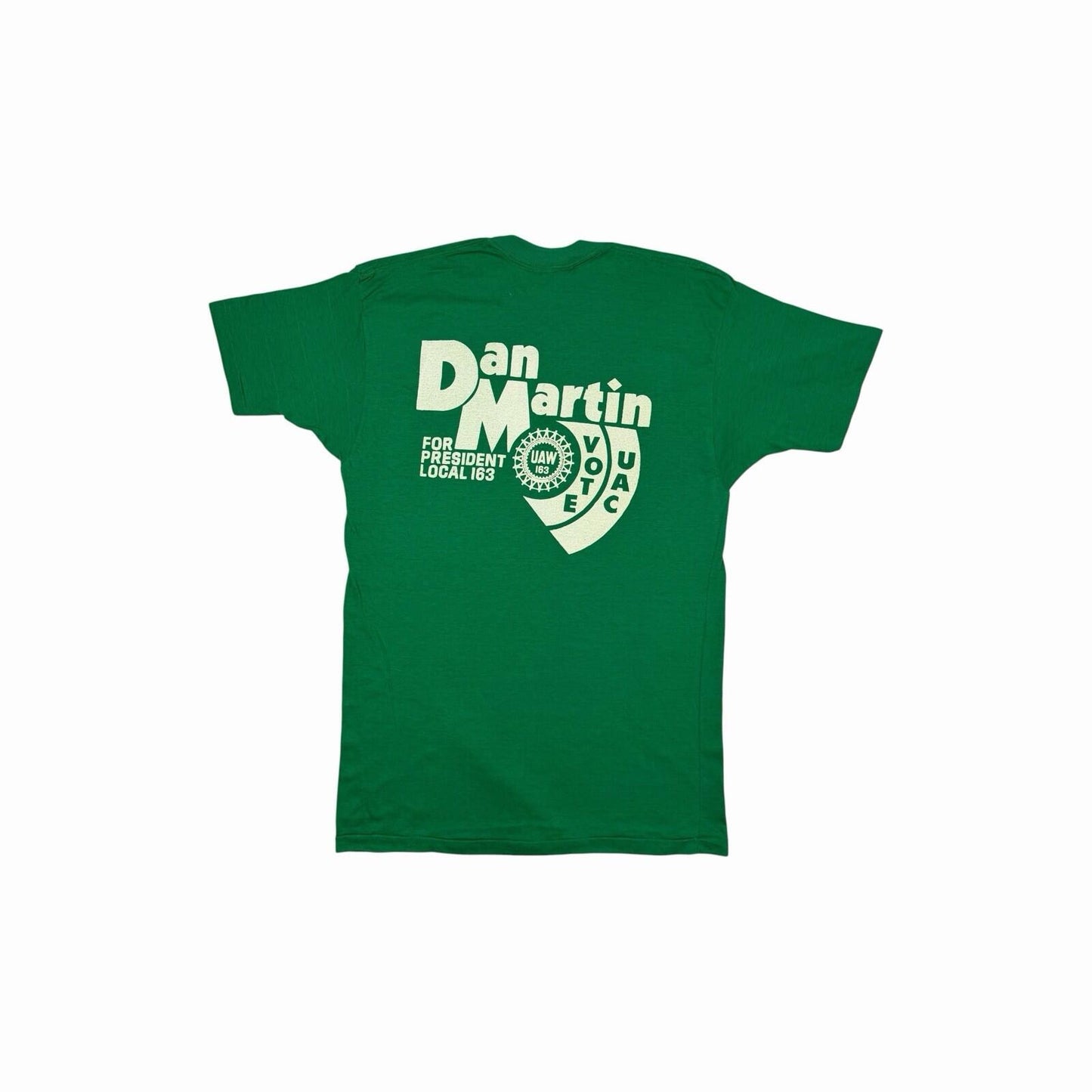 Vintage 80’s Auto Worker T-Shirt Men’s Green Single Stitch Made In USA