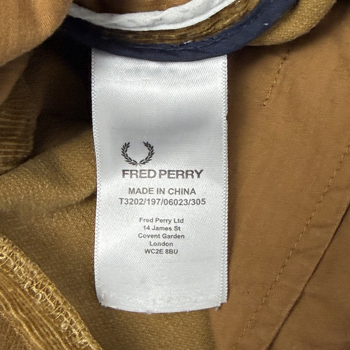 Fred Perry Cord Trousers Men’s 30w 30l Brown