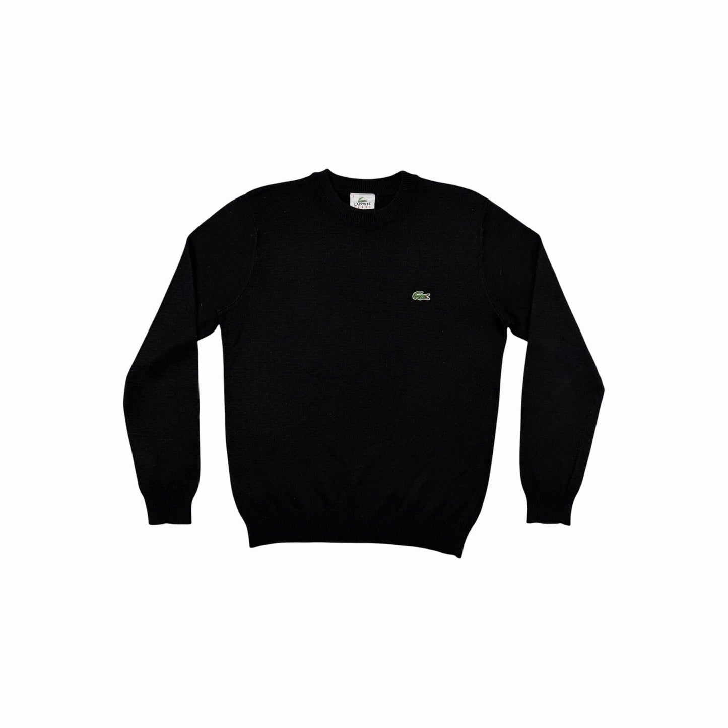Vintage Lacoste Wool Crew Neck Jumper Men’s Small Black 00’s y2k