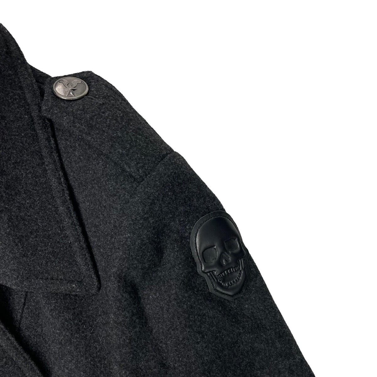 Rare Philipp Plein Mantel Herren Coat Men's Large Black Wool Limited Edition