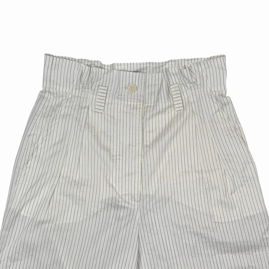 MaxMara Wide Leg Trousers Women’s 29w 33l White Pin Stripe Pleat Summer Trouser