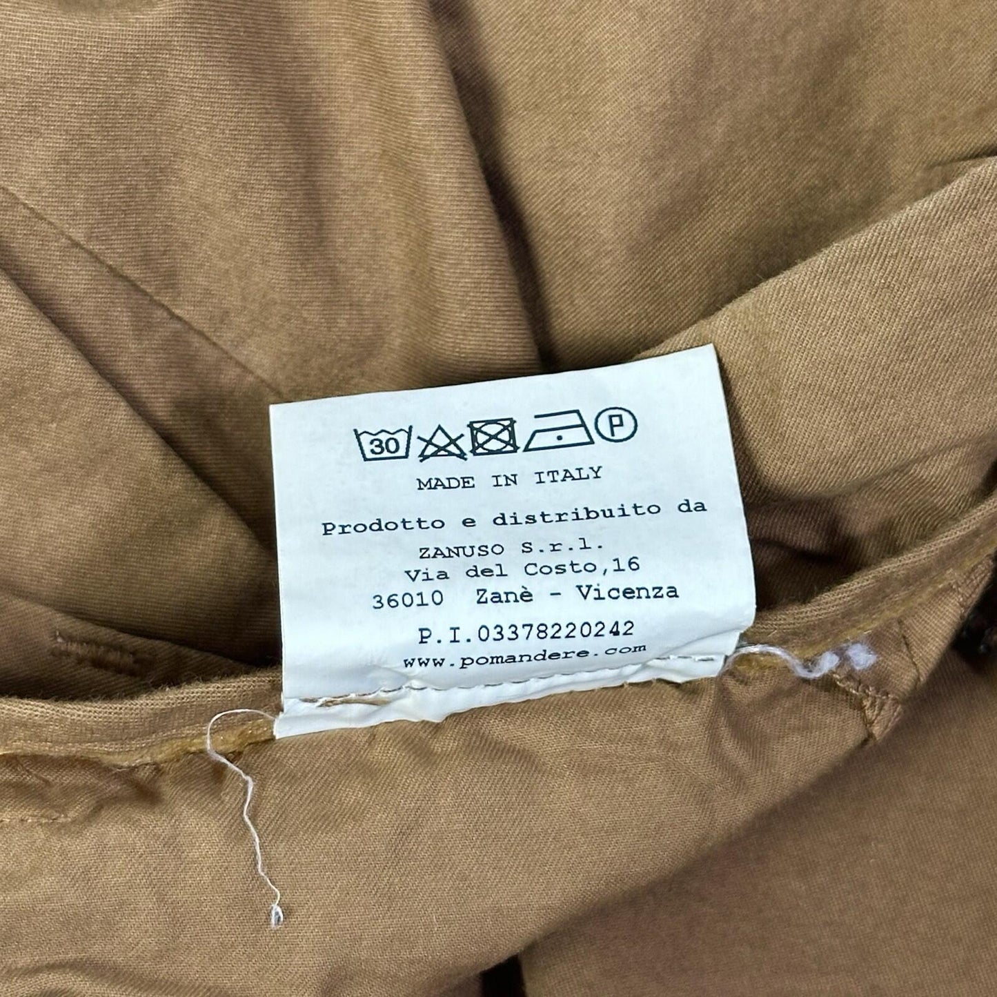 Pomandère Pleated Chino Trousers 27w Women’s Tan Brown Made In Italy