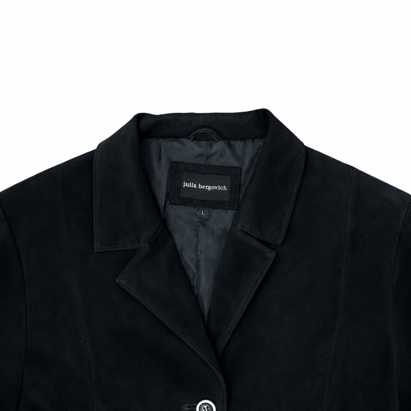 Vintage Julia Bergovich Suede Coat Black Women’s Large